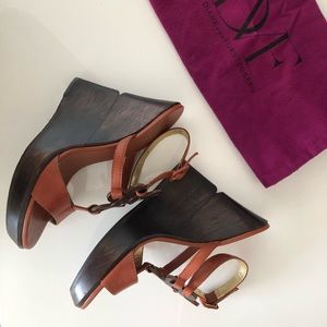 Gorgeous Diane von Furstenberg - DVF - Wood Platform Sandal Heels
